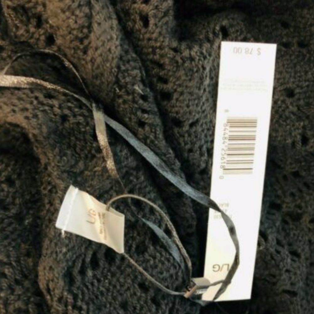 T Tahari Black Open Knit Cardigan - Picture 4 of 5